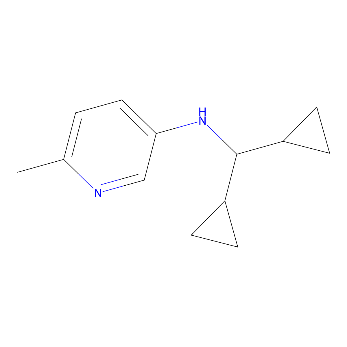 N-(Dicyclopropylmethyl)-6-methylpyridin-3-amine molecular structure, CAS 1500053-67-7