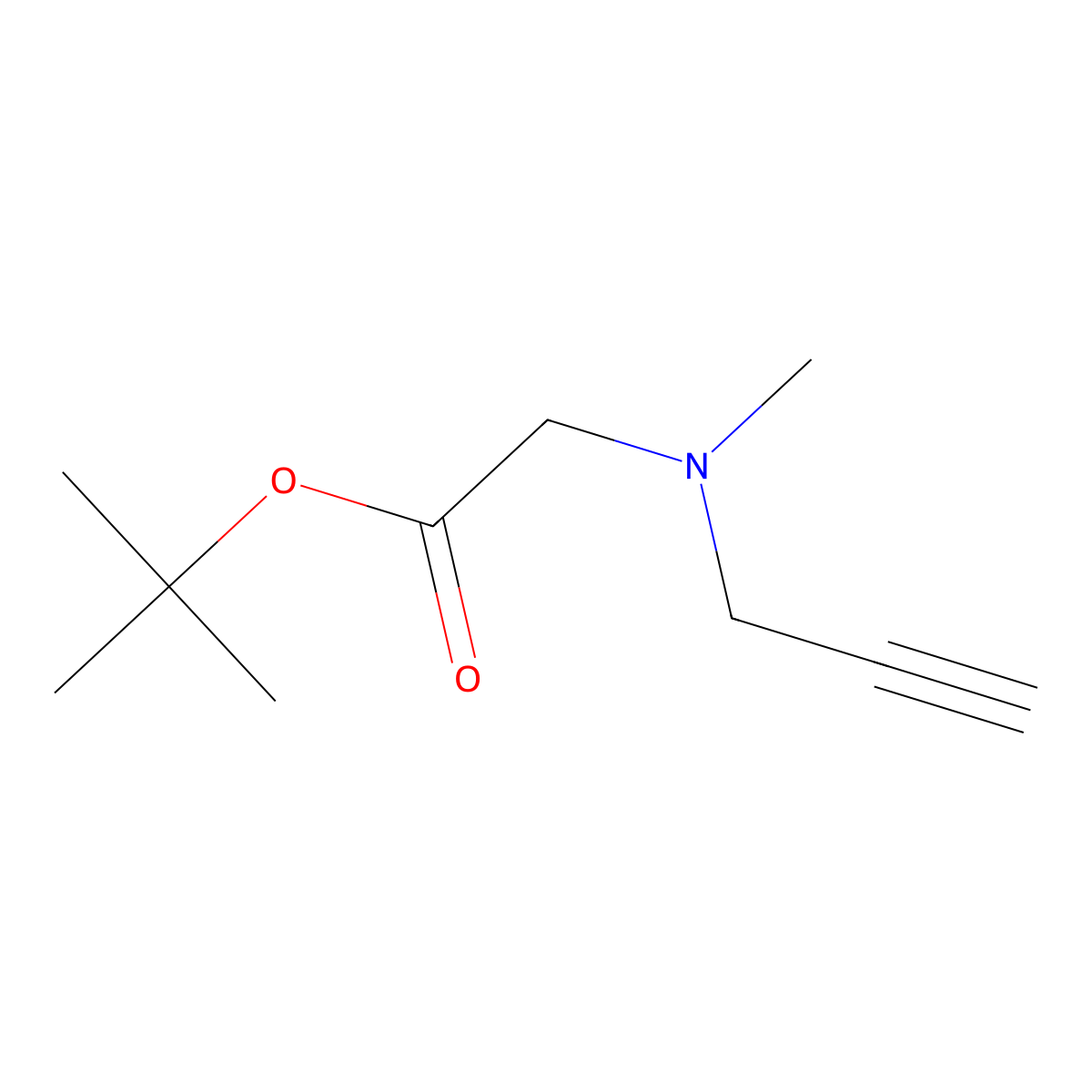 Tert-butyl 2-[methyl(prop-2-yn-1-yl)amino]acetate molecular structure, CAS 1500059-86-8