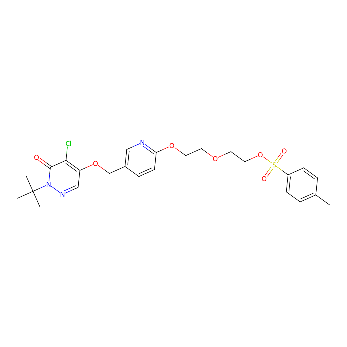 2-[2-[5-[(1-Tert-butyl-5-chloro-6-oxopyridazin-4-yl)oxymethyl]pyridin-2-yl]oxyethoxy]ethyl 4-methylbenzenesulfonate molecular structure, CAS 1500061-09-5