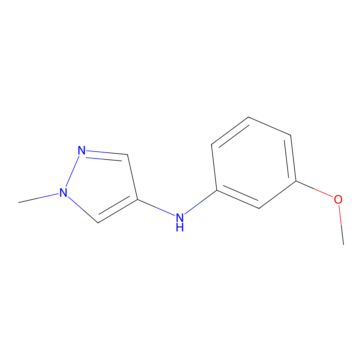 N-(3-Methoxyphenyl)-1-methyl-1H-pyrazol-4-amine molecular structure, CAS 1500066-14-7