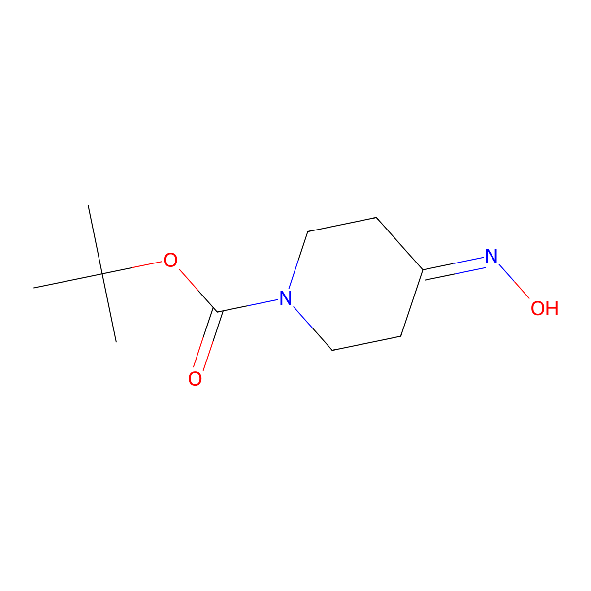 tert-Butyl 4-(hydroxyimino)piperidine-1-carboxylate molecular structure, CAS 150008-24-5