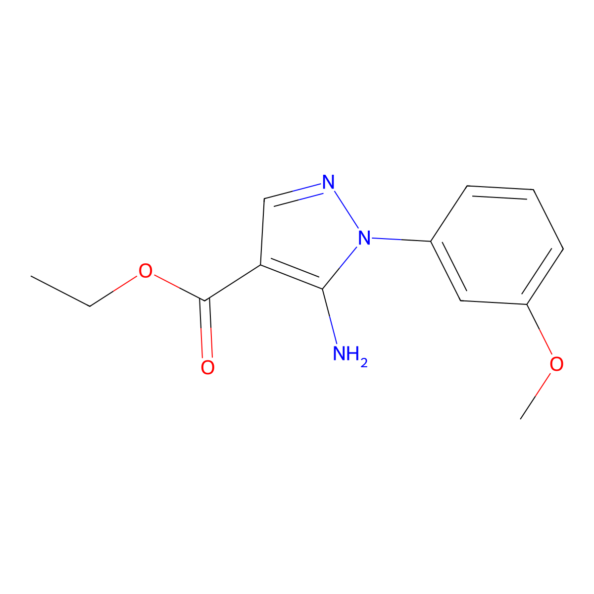 Ethyl 5-amino-1-(3-methoxyphenyl)-1h-pyrazole-4-carboxylate molecular structure, CAS 15001-12-4