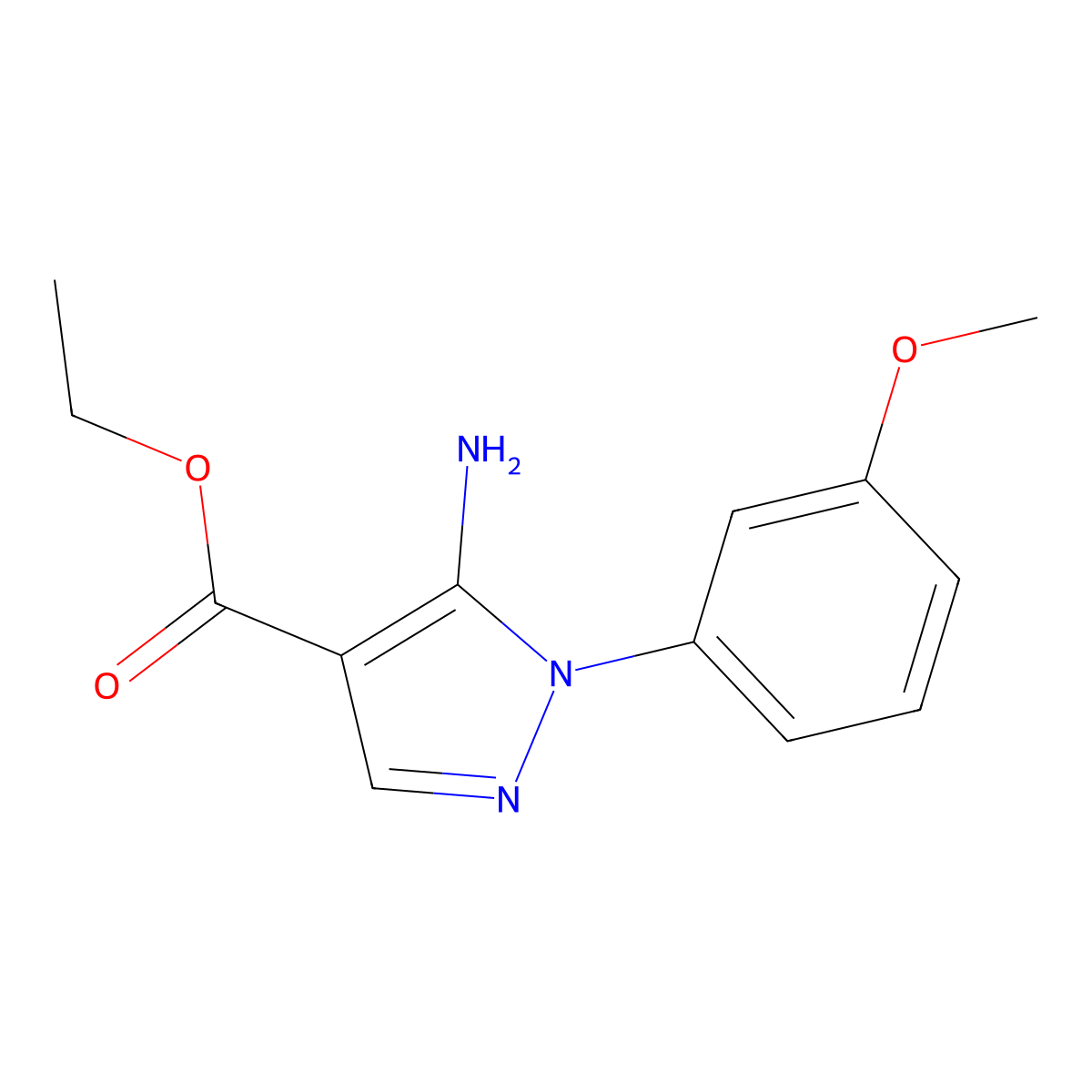 Ethyl 5-amino-1-(3-methoxyphenyl)-1h-pyrazole-4-carboxylate molecular structure, CAS 15001-12-4