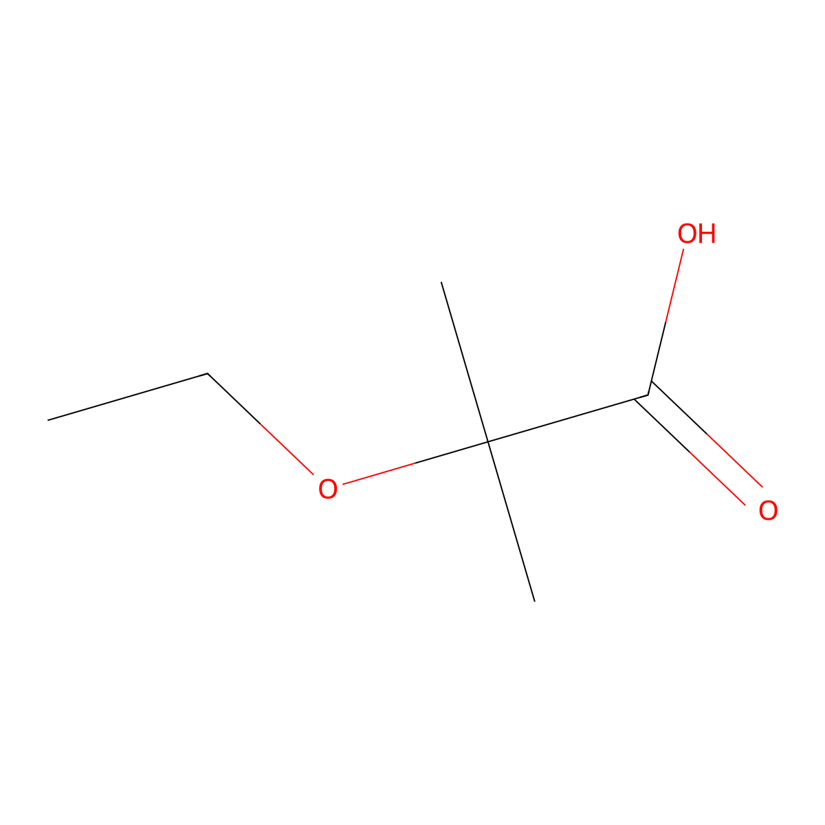 2-Ethoxy-2-methylpropanoic acid molecular structure, CAS 15001-71-5
