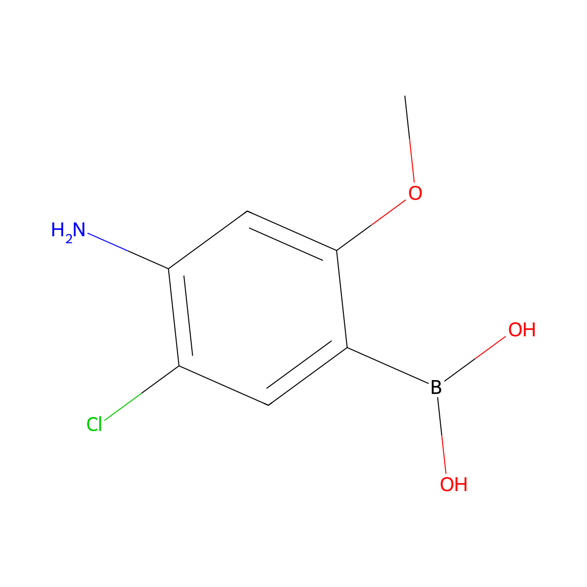 (4-Amino-5-chloro-2-methoxyphenyl)boronic acid molecular structure, CAS 1500110-44-0