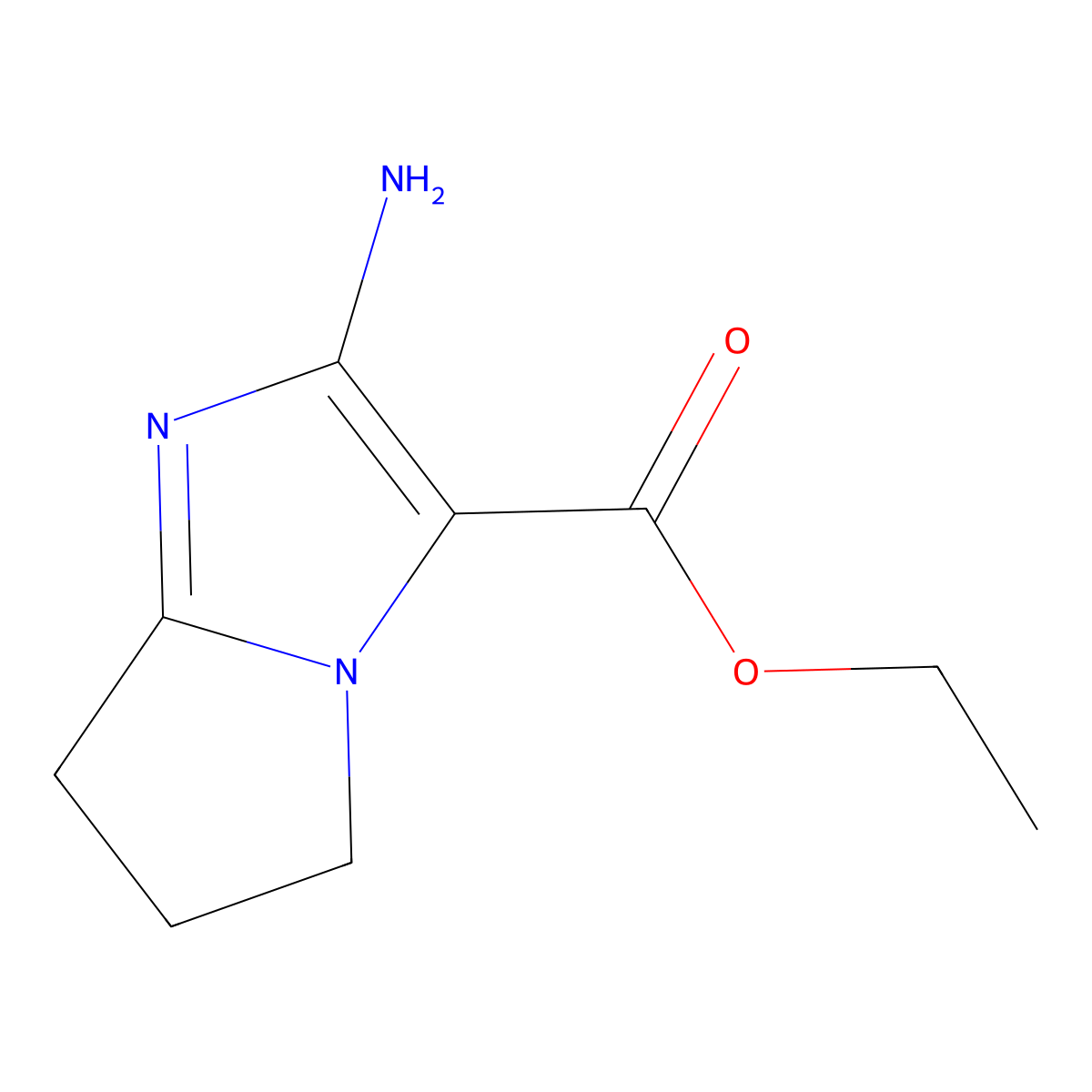 ethyl 2-amino-6,7-dihydro-5H-pyrrolo[1,2-a]imidazole-3-carboxylate molecular structure, CAS 150012-88-7