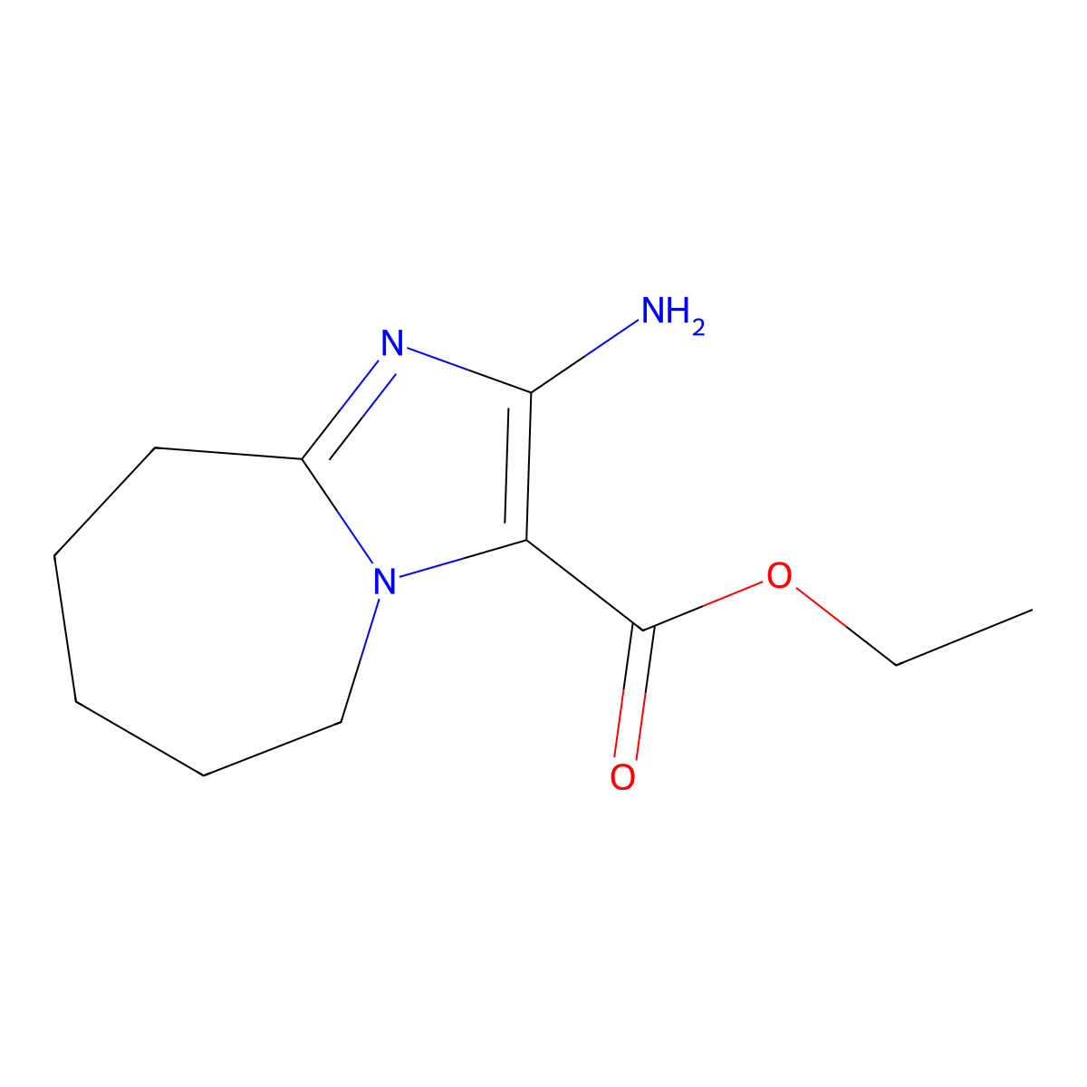 ethyl 2-amino-6,7,8,9-tetrahydro-5H-imidazo[1,2-a]azepine-3-carboxylate molecular structure, CAS 150012-90-1