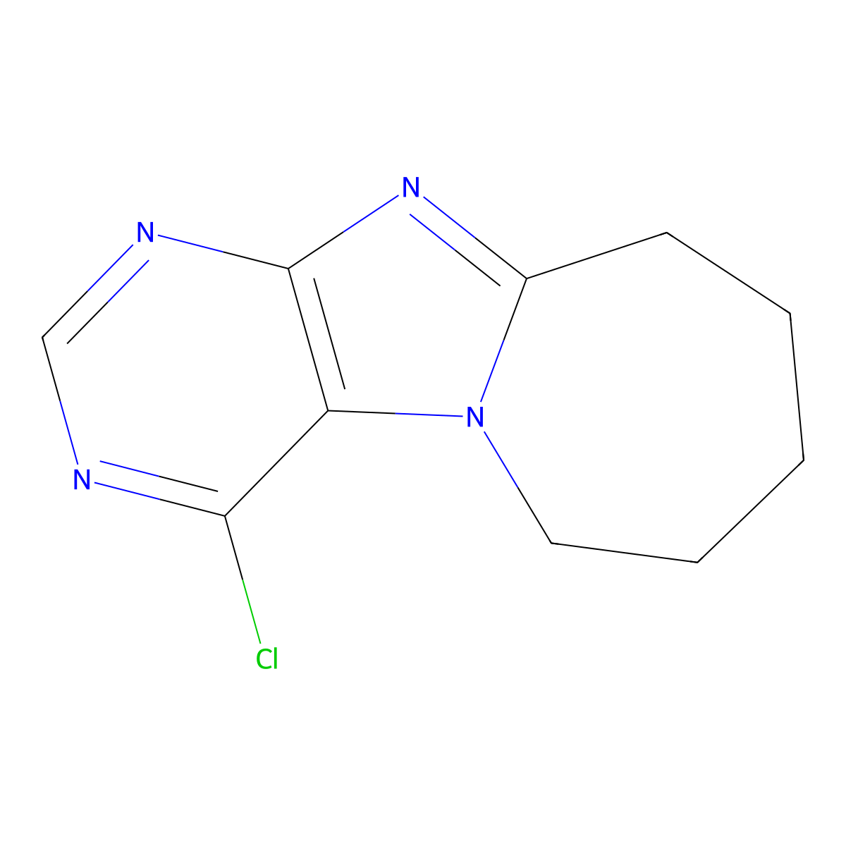 4-Chloro-7,8,9,10-tetrahydro-6H-azepino[2,1-f]purine molecular structure, CAS 150012-99-0