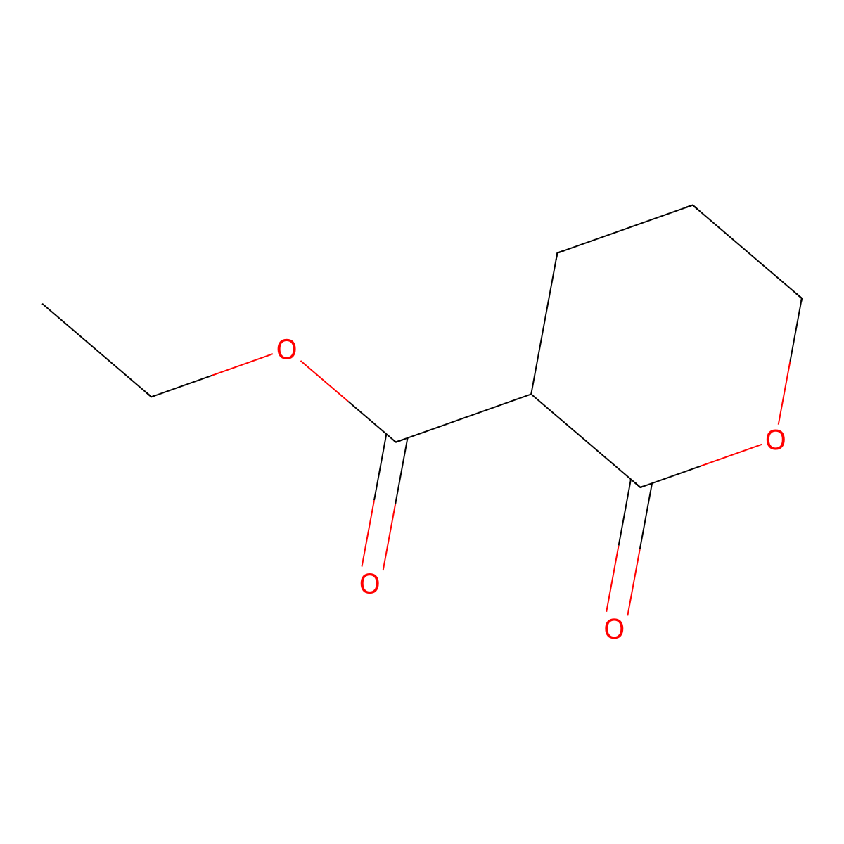ethyl 3,4,5,6-tetrahydro-2-oxo-2H-pyran-3-carboxylate molecular structure, CAS 150013-91-5