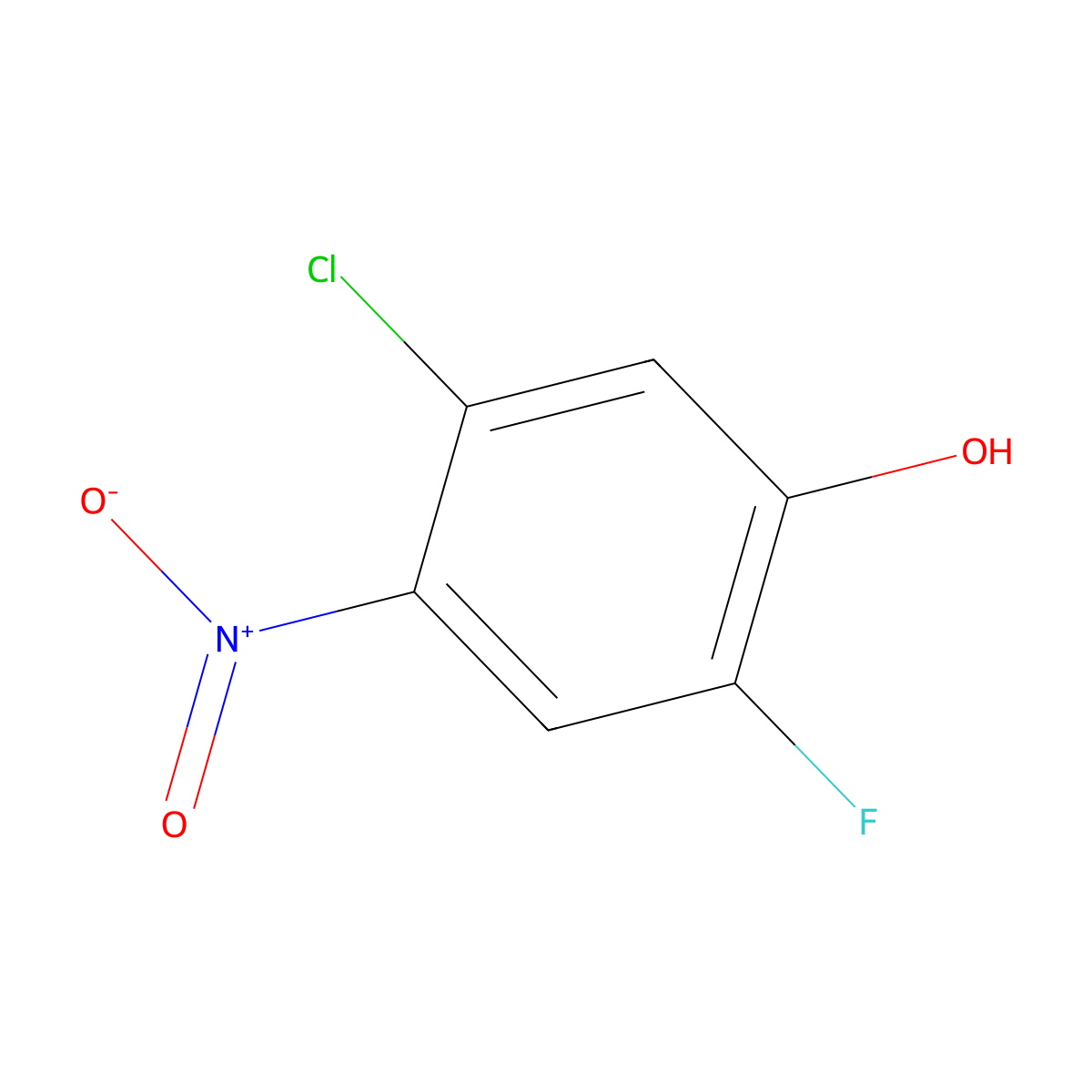 5-Chloro-2-fluoro-4-nitrophenol molecular structure, CAS 1500154-08-4
