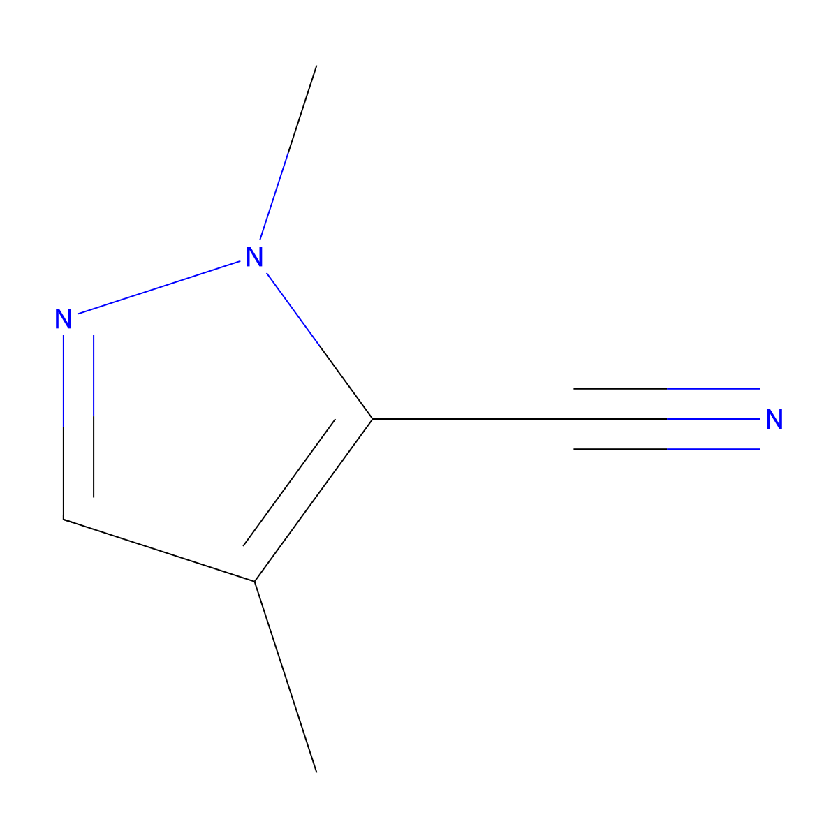 1,4-dimethyl-1H-pyrazole-5-carbonitrile molecular structure, CAS 1500158-77-9