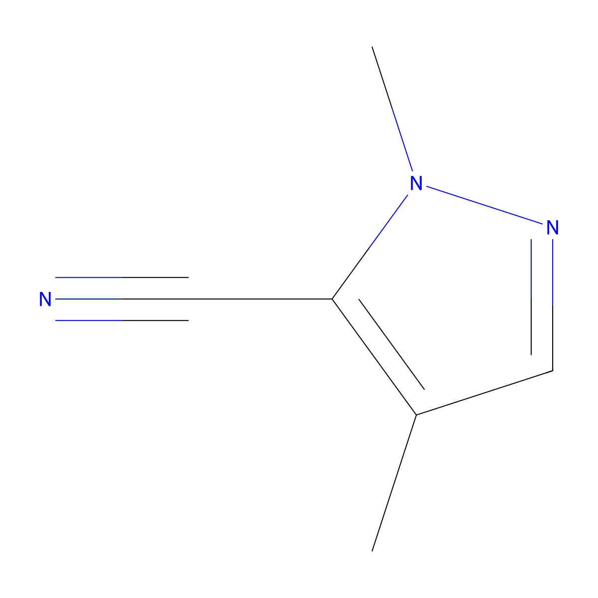 1,4-dimethyl-1H-pyrazole-5-carbonitrile molecular structure, CAS 1500158-77-9