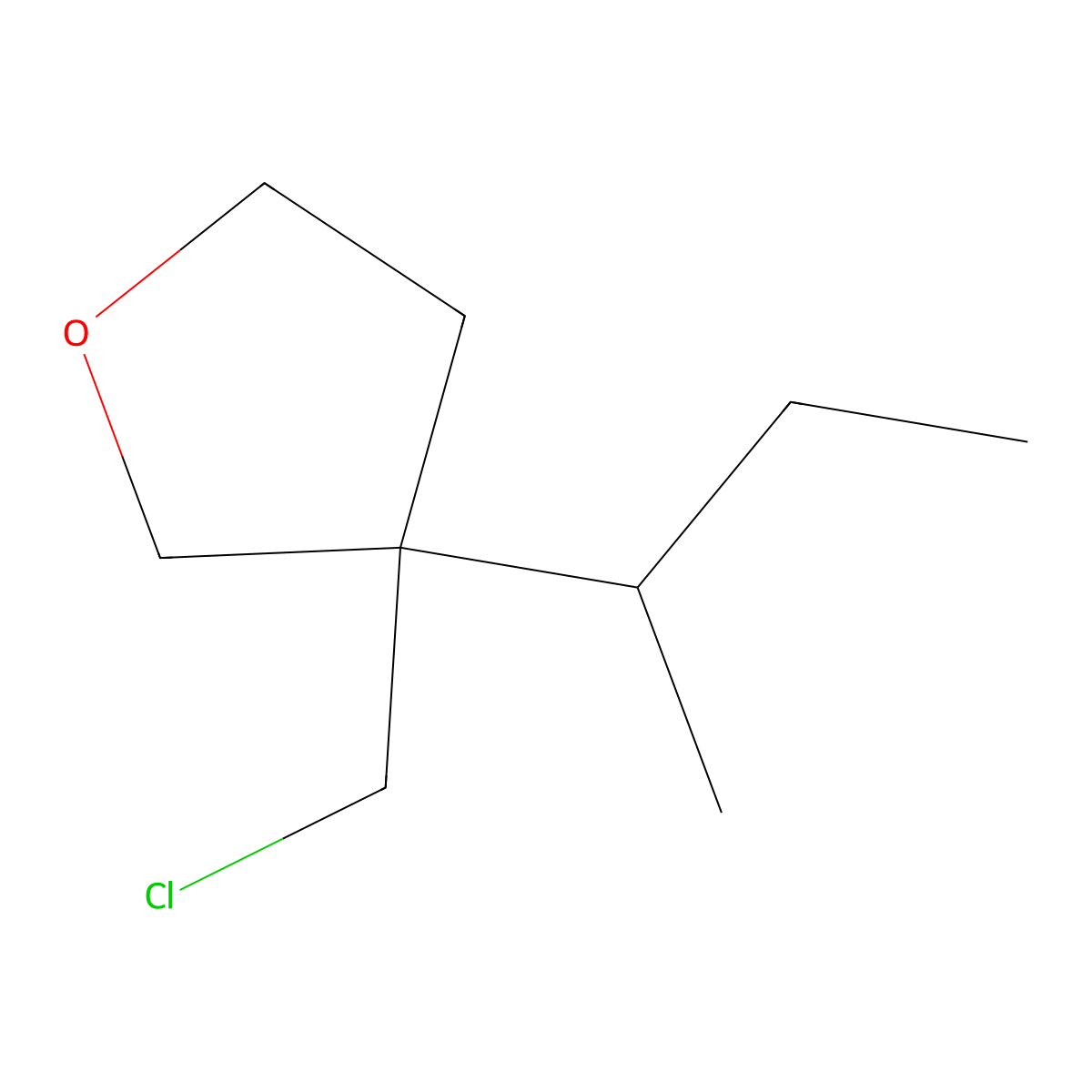 3-(Butan-2-yl)-3-(chloromethyl)oxolane molecular structure, CAS 1500159-49-8