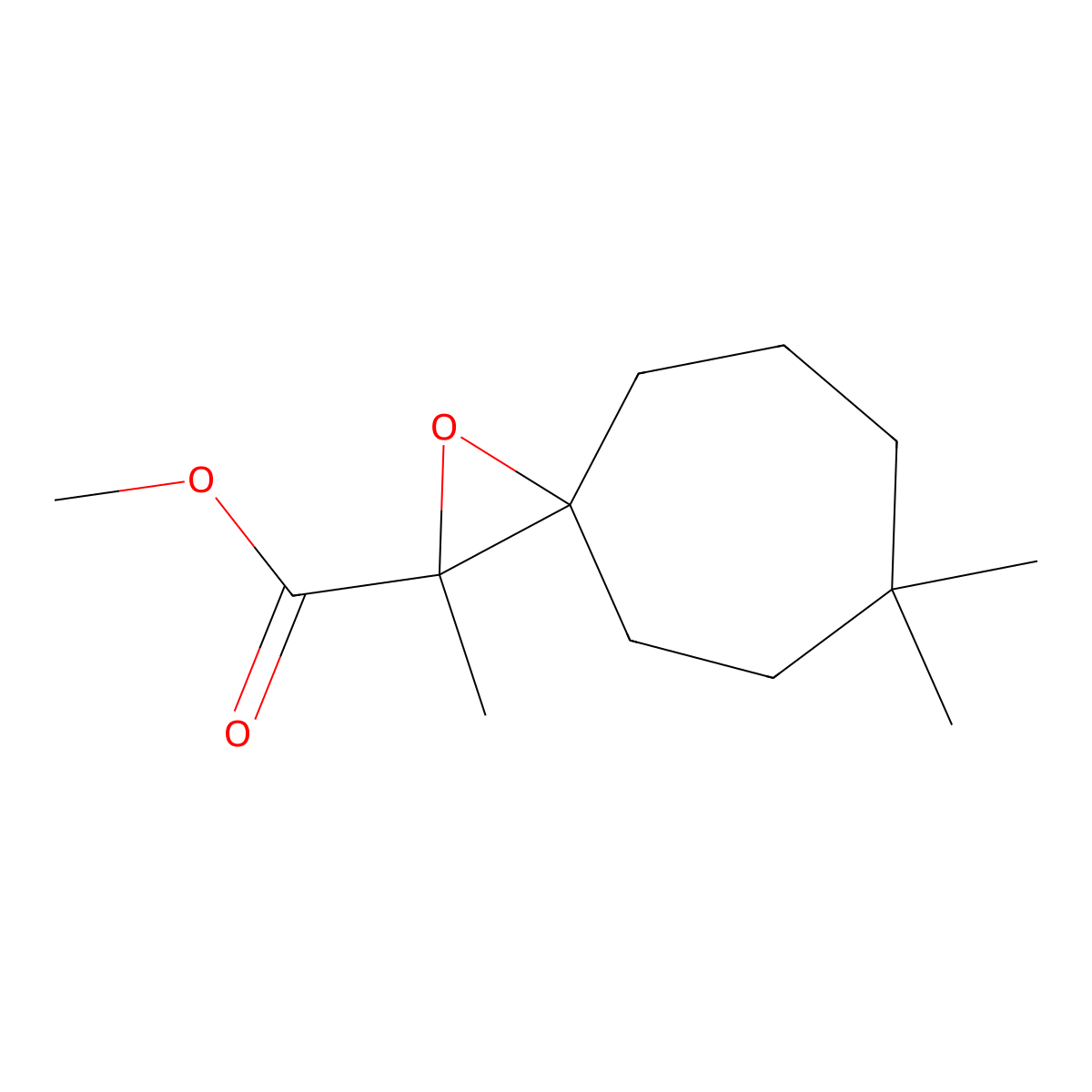 Methyl 2,6,6-trimethyl-1-oxaspiro[2.6]nonane-2-carboxylate molecular structure, CAS 1500162-87-7