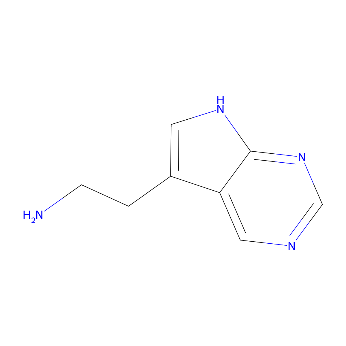 2-{7H-pyrrolo[2,3-d]pyrimidin-5-yl}ethan-1-amine molecular structure, CAS 1500166-05-1