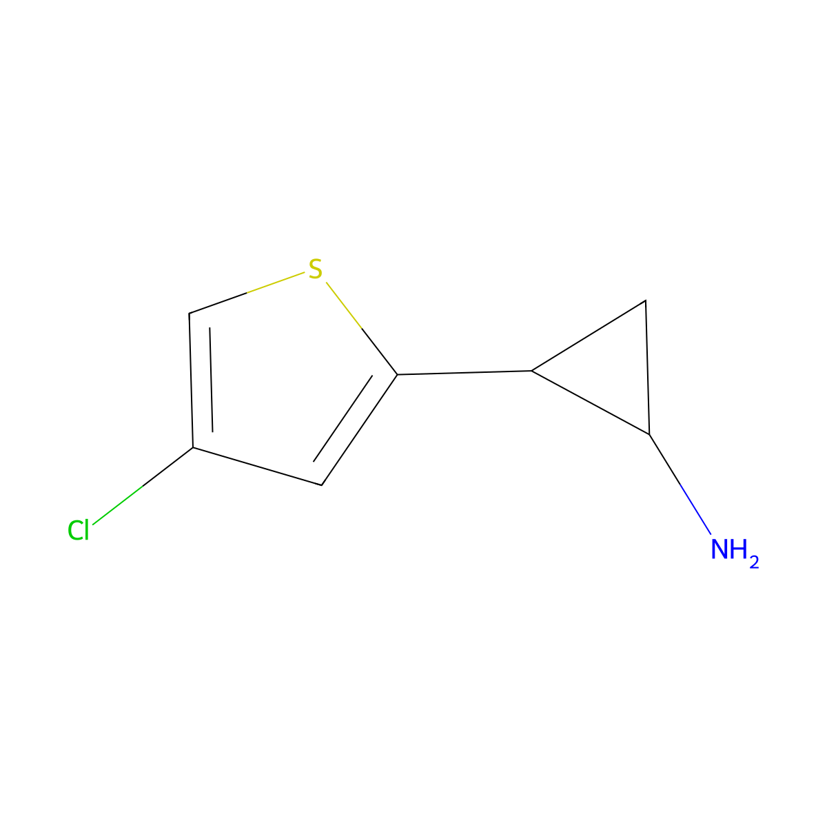 2-(4-Chlorothiophen-2-yl)cyclopropan-1-amine molecular structure, CAS 1500167-83-8