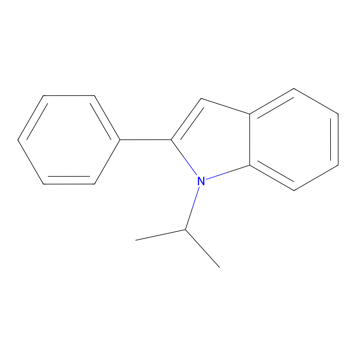 2-phenyl-1-(propan-2-yl)-1H-indole molecular structure, CAS 150017-25-7