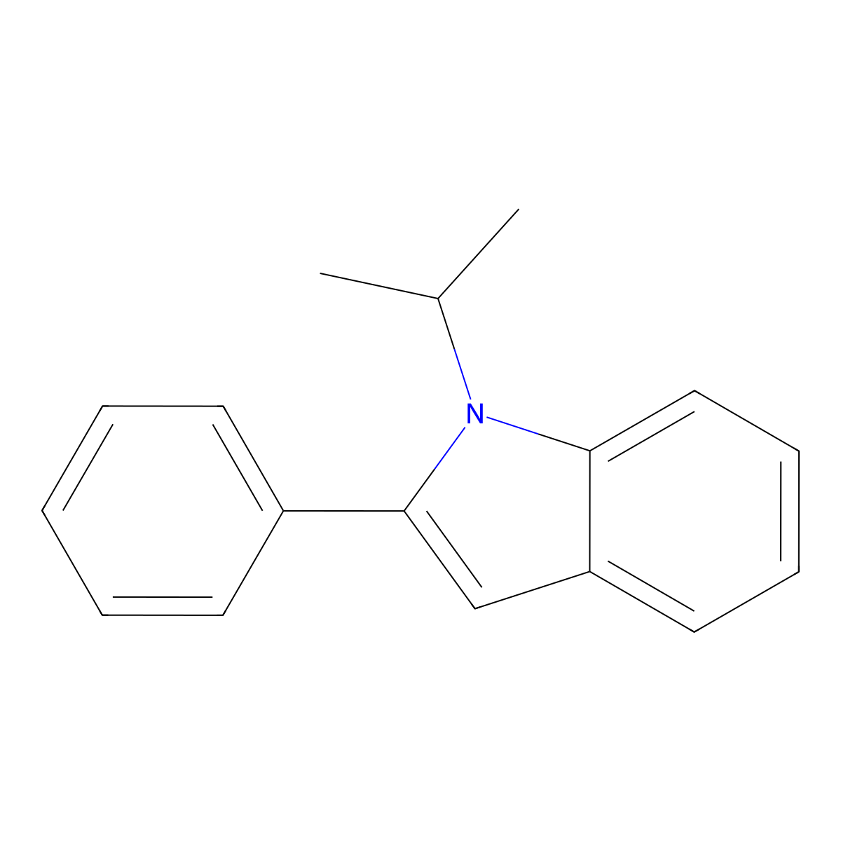 2-phenyl-1-(propan-2-yl)-1H-indole molecular structure, CAS 150017-25-7