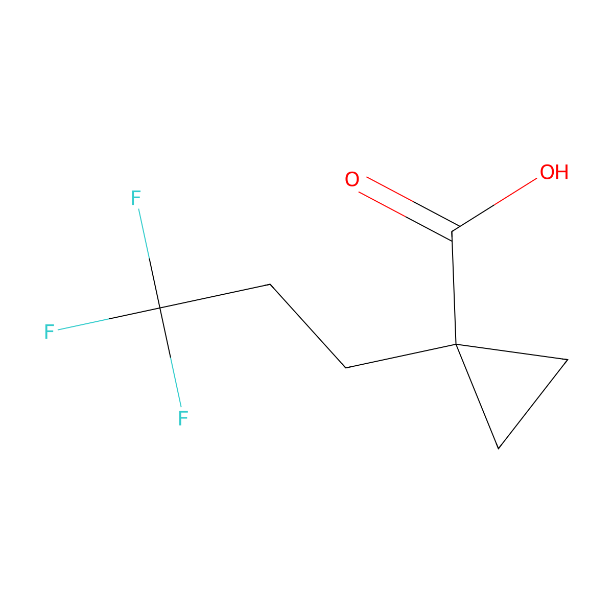 1-(3,3,3-Trifluoropropyl)cyclopropane-1-carboxylic acid molecular structure, CAS 1500189-48-9