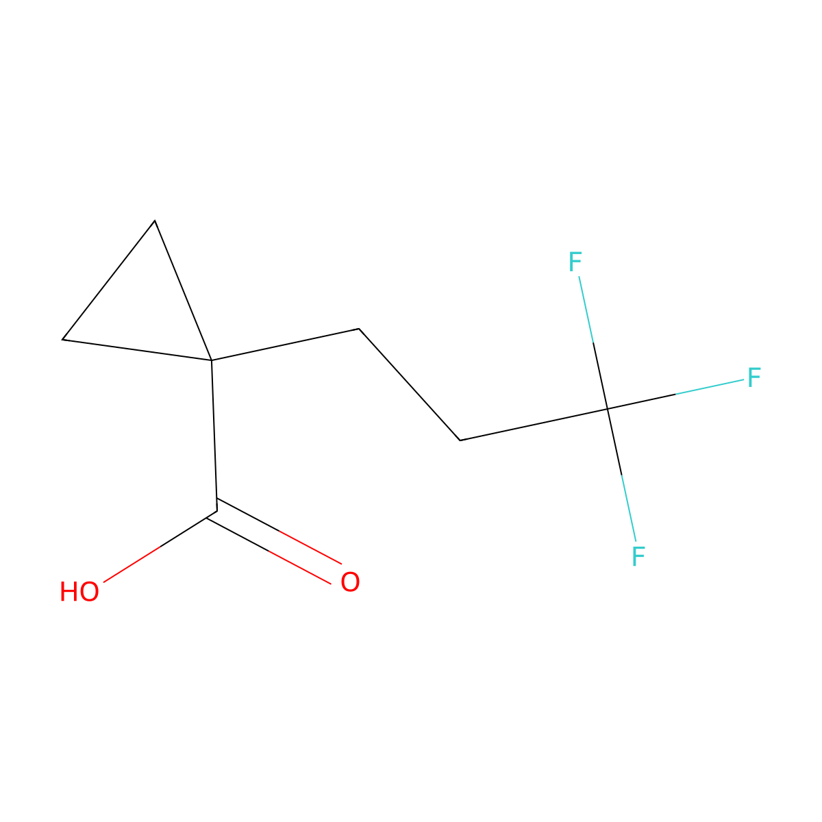 1-(3,3,3-Trifluoropropyl)cyclopropane-1-carboxylic acid molecular structure, CAS 1500189-48-9