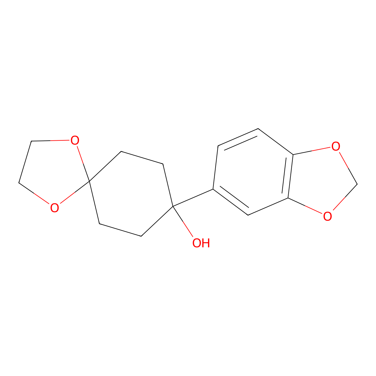 8-(Benzo[d][1,3]dioxol-5-yl)-1,4-dioxaspiro[4.5]decan-8-ol molecular structure, CAS 150019-56-0