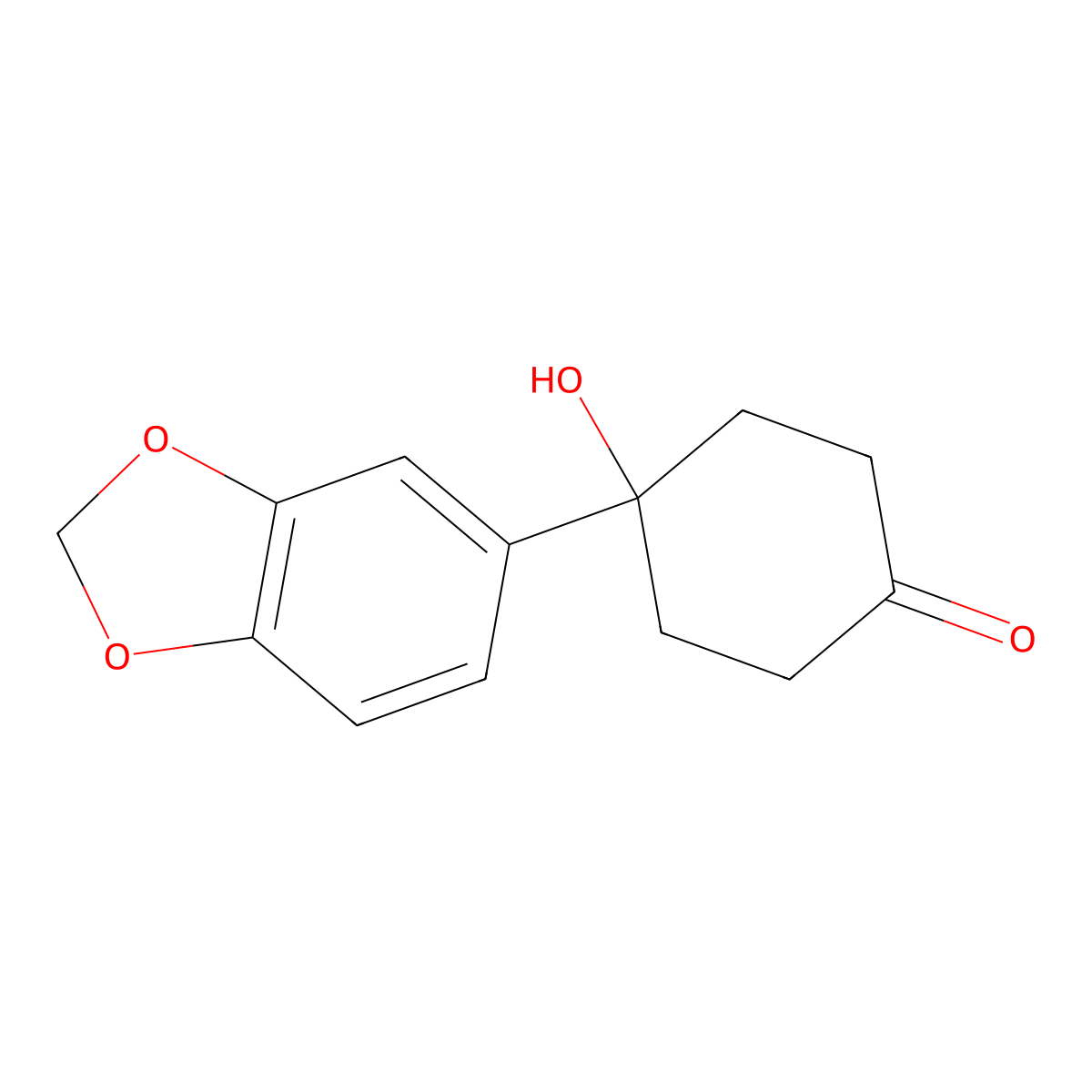 4-Benzo[1,3]dioxol-5-yl-4-hydroxycyclohexanone molecular structure, CAS 150019-57-1