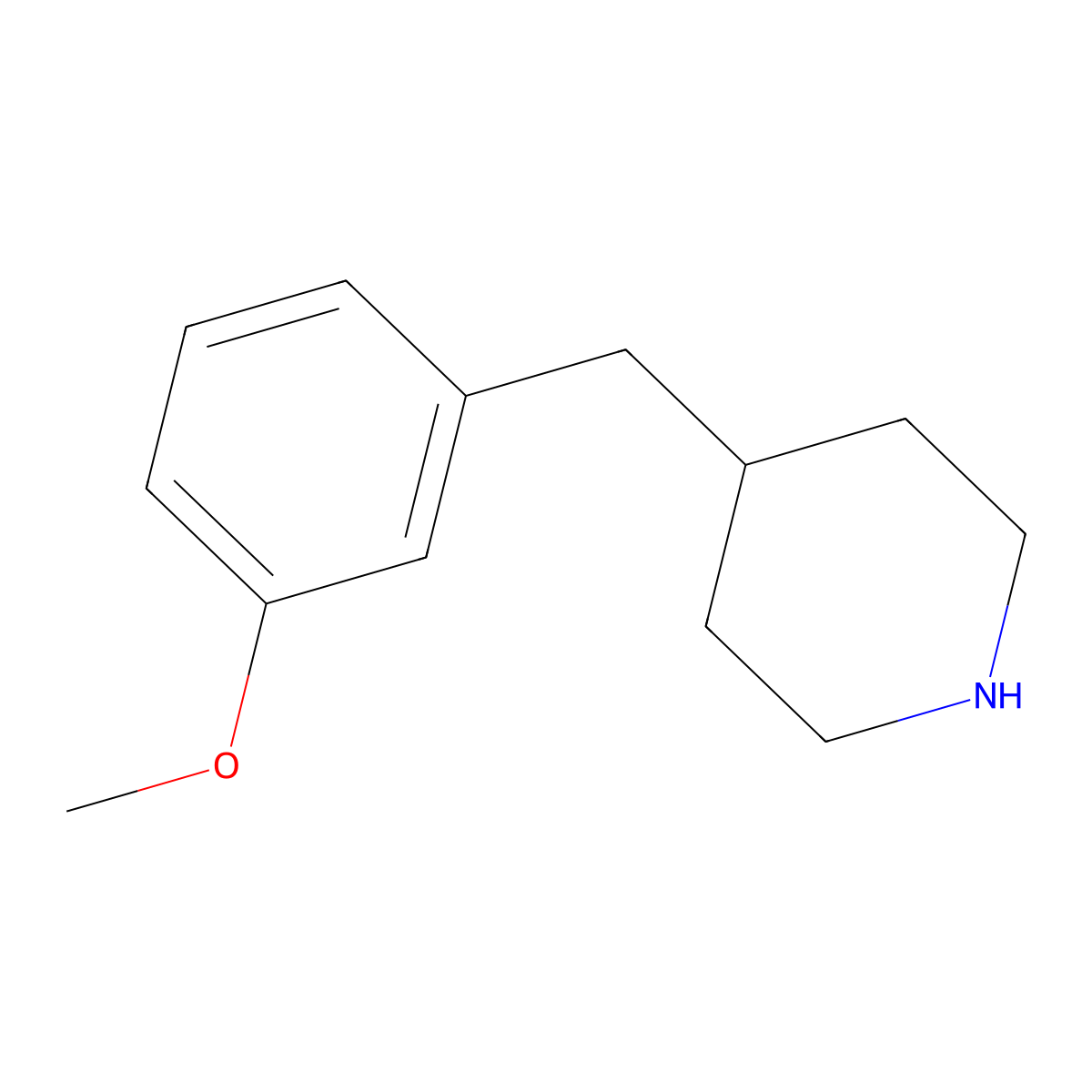 4-[(3-Methoxyphenyl)methyl]piperidine molecular structure, CAS 150019-61-7