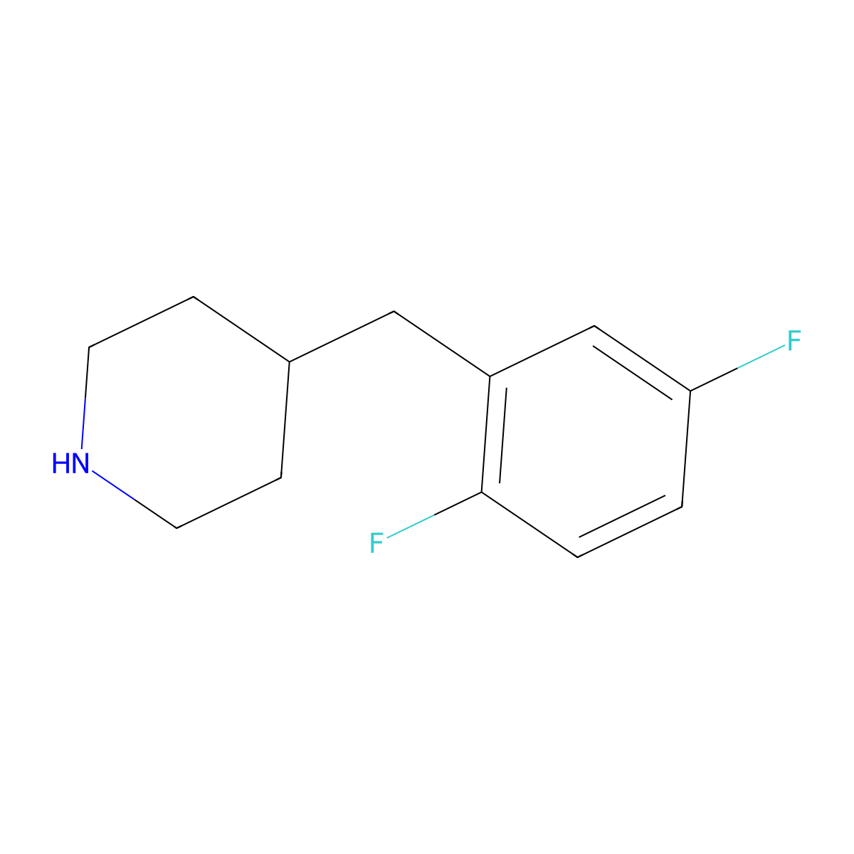 4-[(2,5-Difluorophenyl)methyl]piperidine molecular structure, CAS 150019-62-8