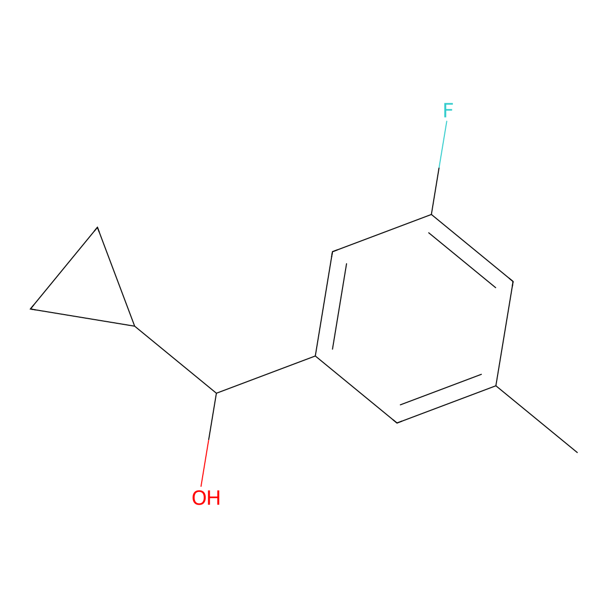 alpha-Cyclopropyl-3-fluoro-5-methylbenZenemethanol molecular structure, CAS 1500193-88-3