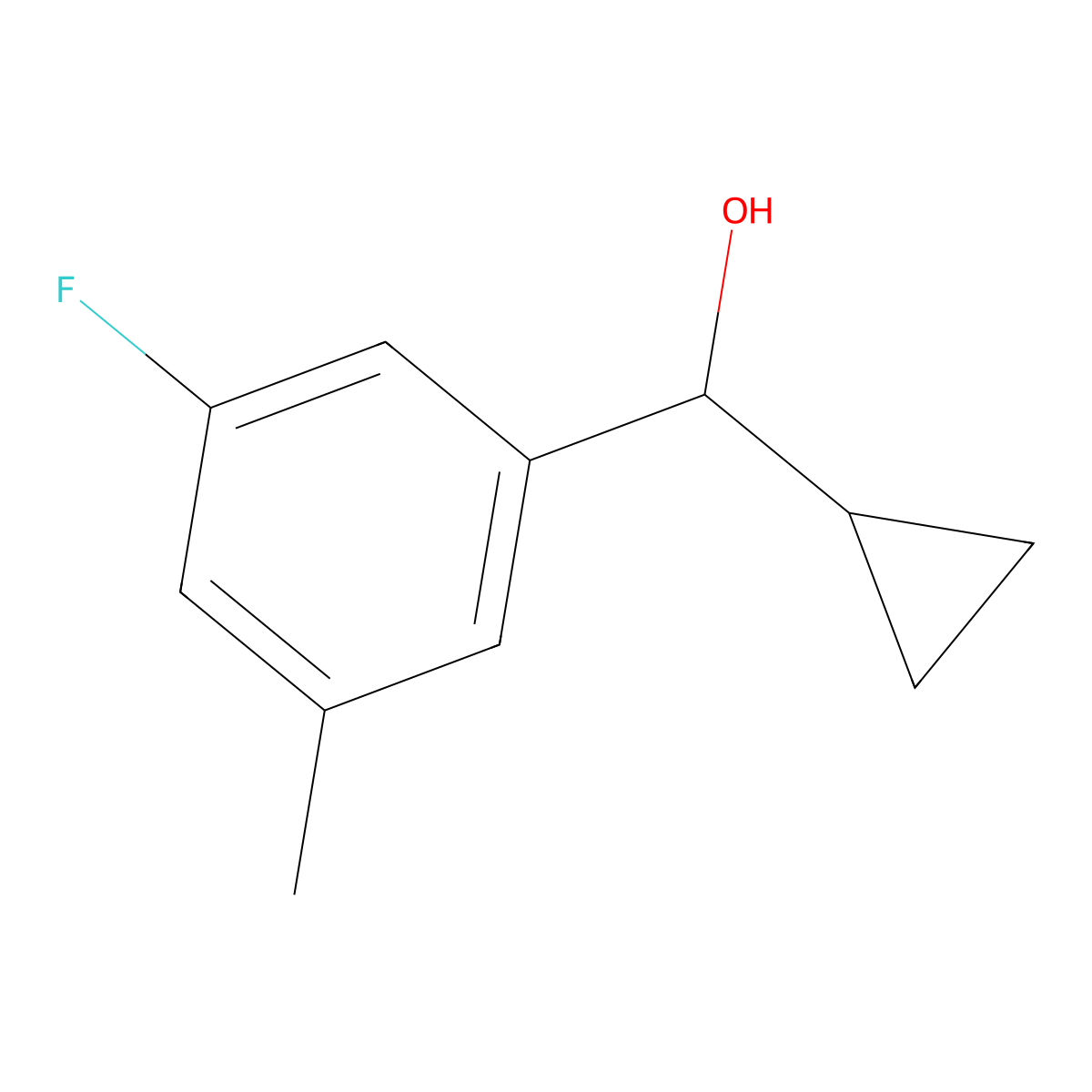 alpha-Cyclopropyl-3-fluoro-5-methylbenZenemethanol molecular structure, CAS 1500193-88-3