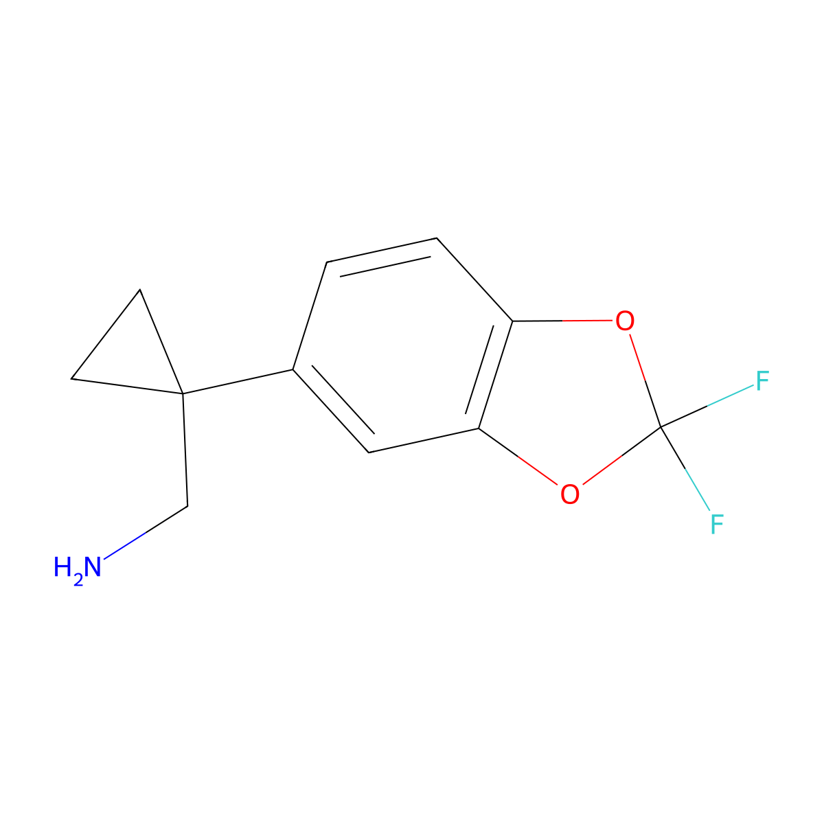 1-(2,2-Difluoro-1,3-benzodioxol-5-yl)cyclopropanemethanamine molecular structure, CAS 1500197-38-5