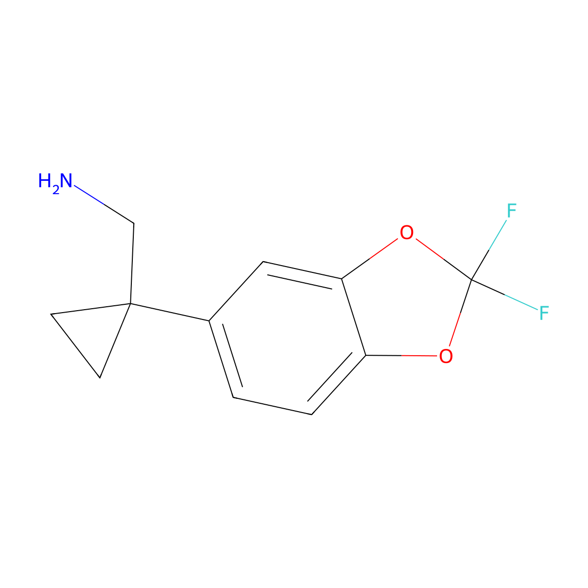 1-(2,2-Difluoro-1,3-benzodioxol-5-yl)cyclopropanemethanamine molecular structure, CAS 1500197-38-5