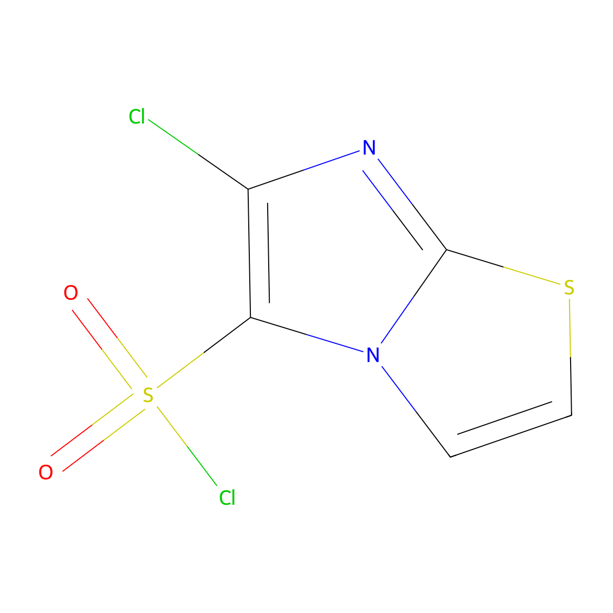 6-Chloroimidazo(2,1-b)(1,3)thiazole-5-sulfonyl chloride molecular structure, CAS 150020-64-7