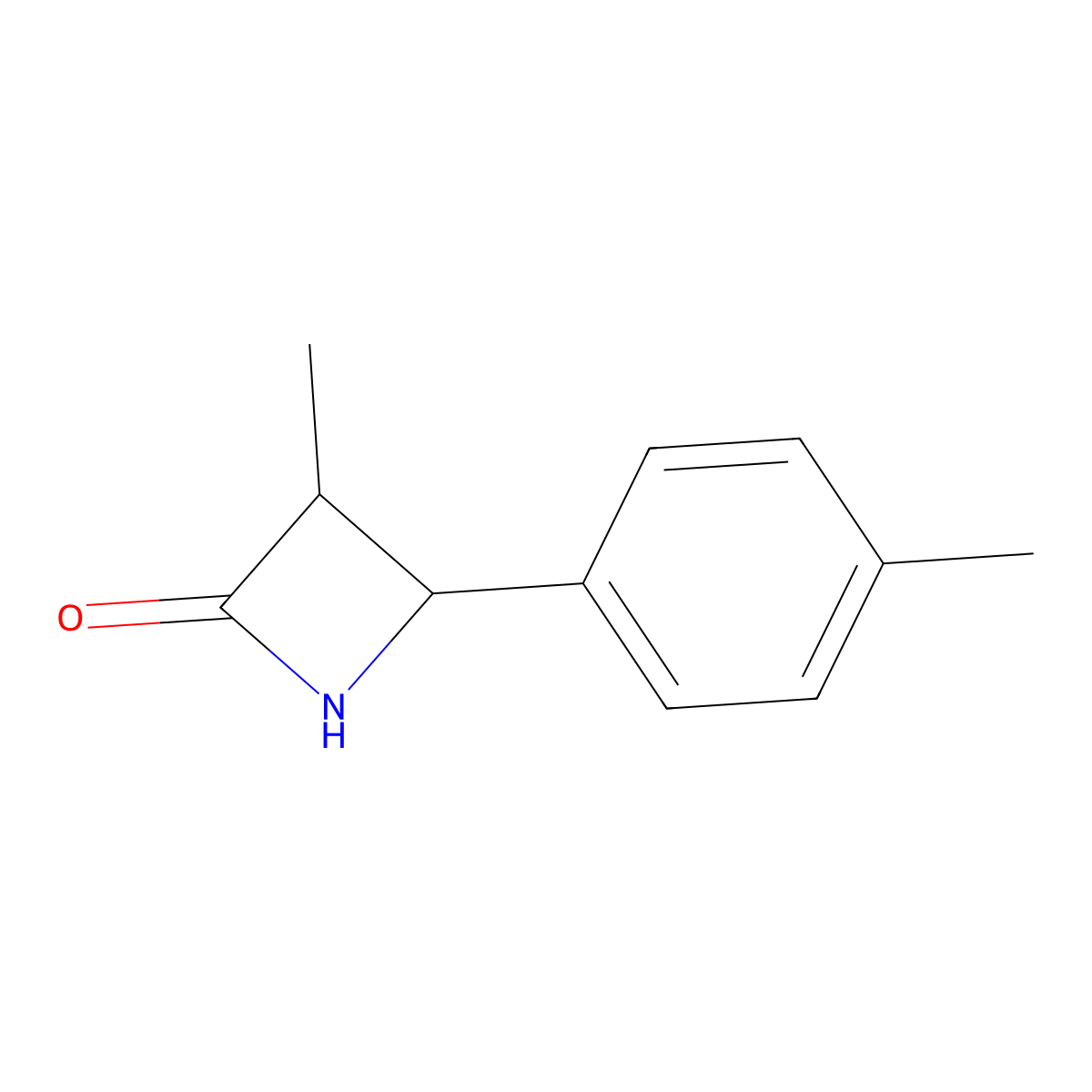 3-Methyl-4-(4-methylphenyl)azetidin-2-one molecular structure, CAS 1500201-44-4