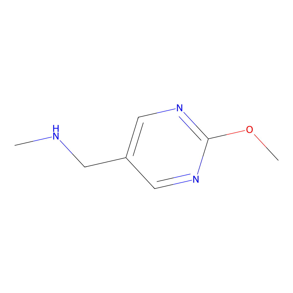 2-Methoxy-N-methyl-5-pyrimidinemethanamine molecular structure, CAS 1500210-83-2