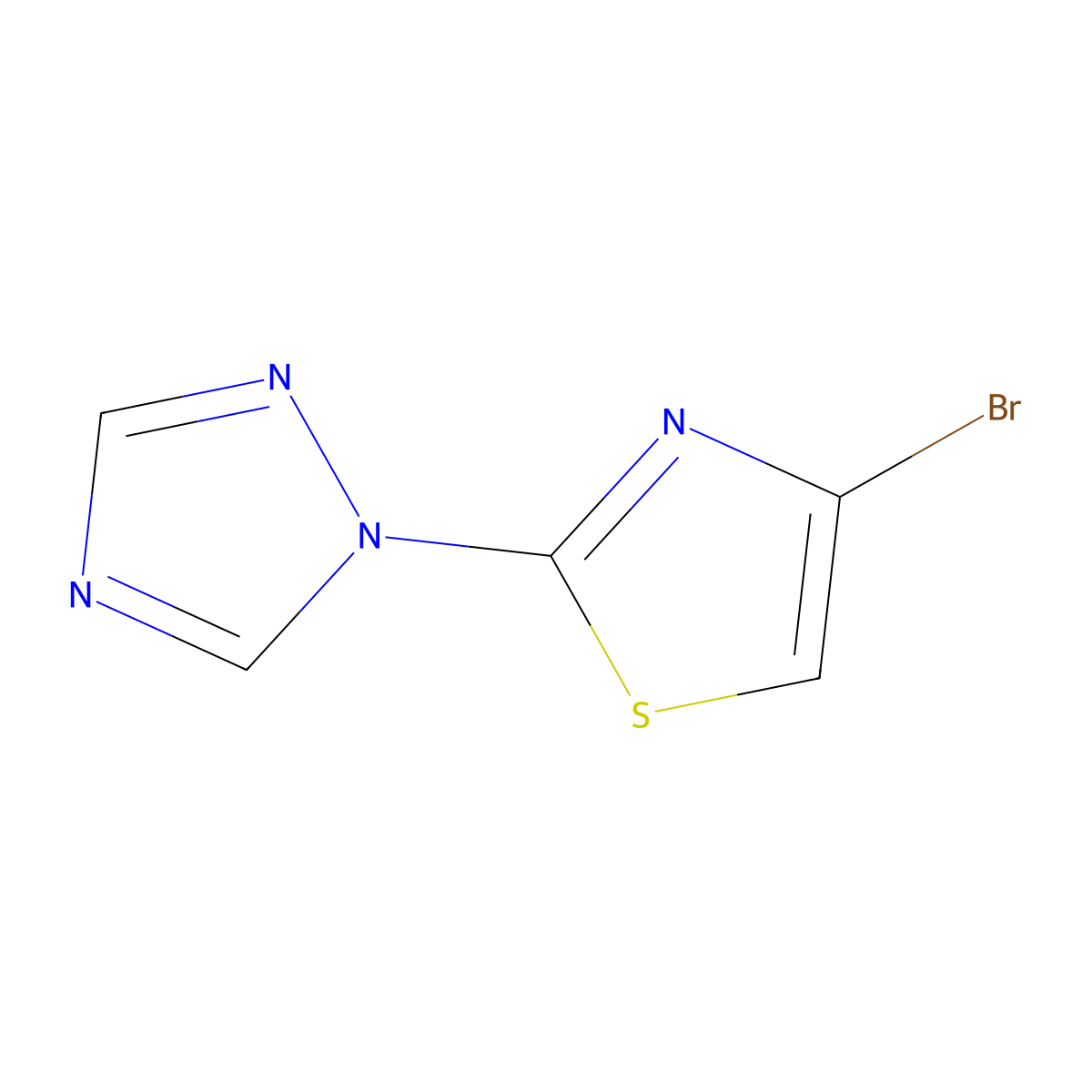 1-(4-bromo-1,3-thiazol-2-yl)-1H-1,2,4-triazole molecular structure, CAS 1500213-20-6