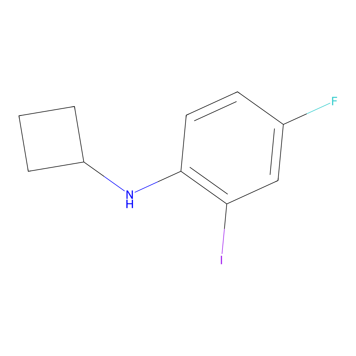 N-cyclobutyl-4-fluoro-2-iodoaniline molecular structure, CAS 1500213-46-6