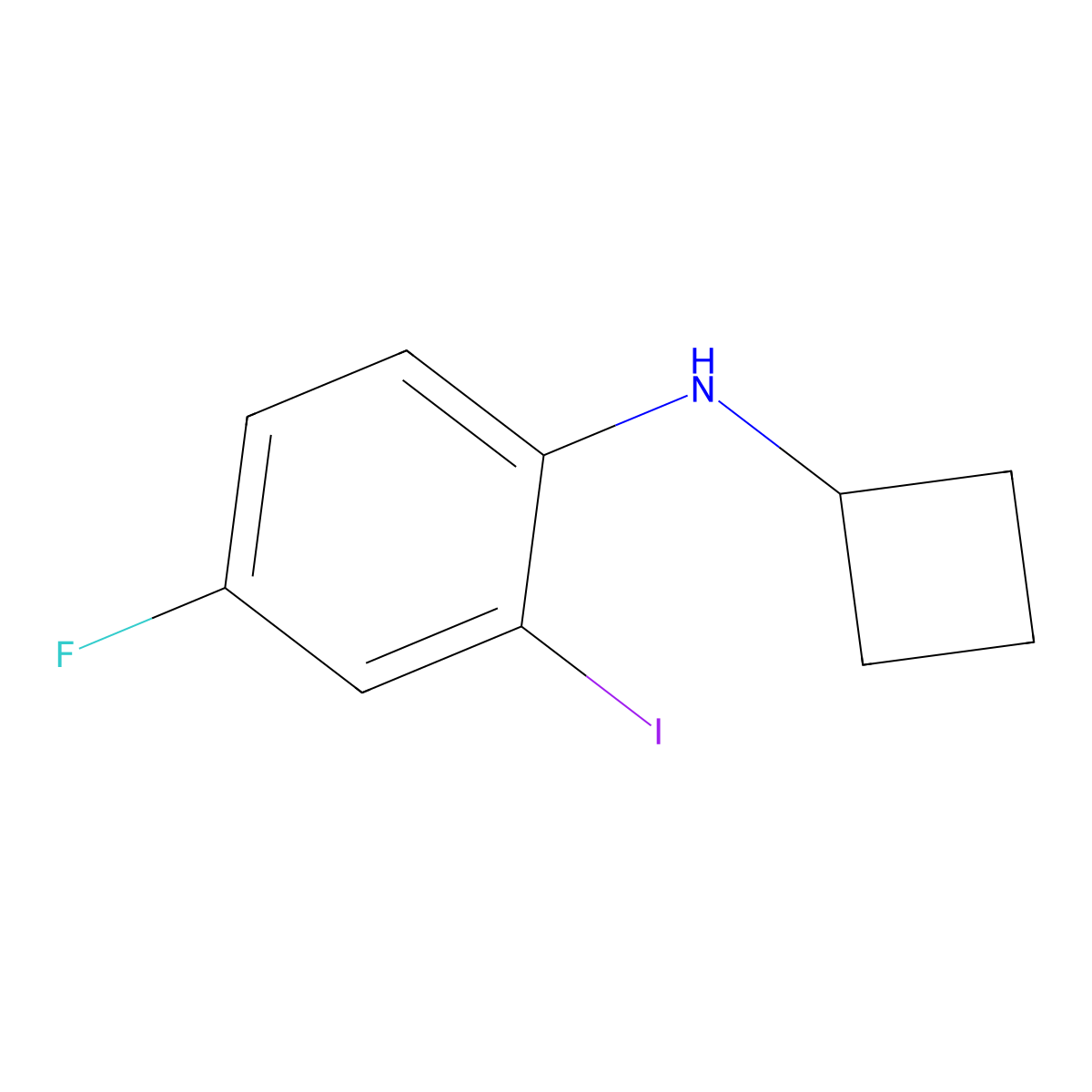 N-cyclobutyl-4-fluoro-2-iodoaniline molecular structure, CAS 1500213-46-6