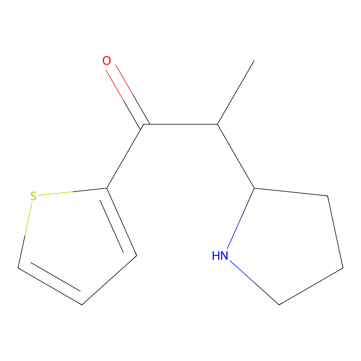 2-(Pyrrolidin-2-yl)-1-(thiophen-2-yl)propan-1-one molecular structure, CAS 1500218-70-1