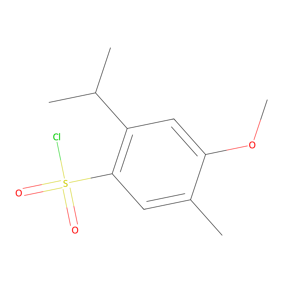 4-Methoxy-5-methyl-2-(propan-2-yl)benzene-1-sulfonyl chloride molecular structure, CAS 1500224-08-7