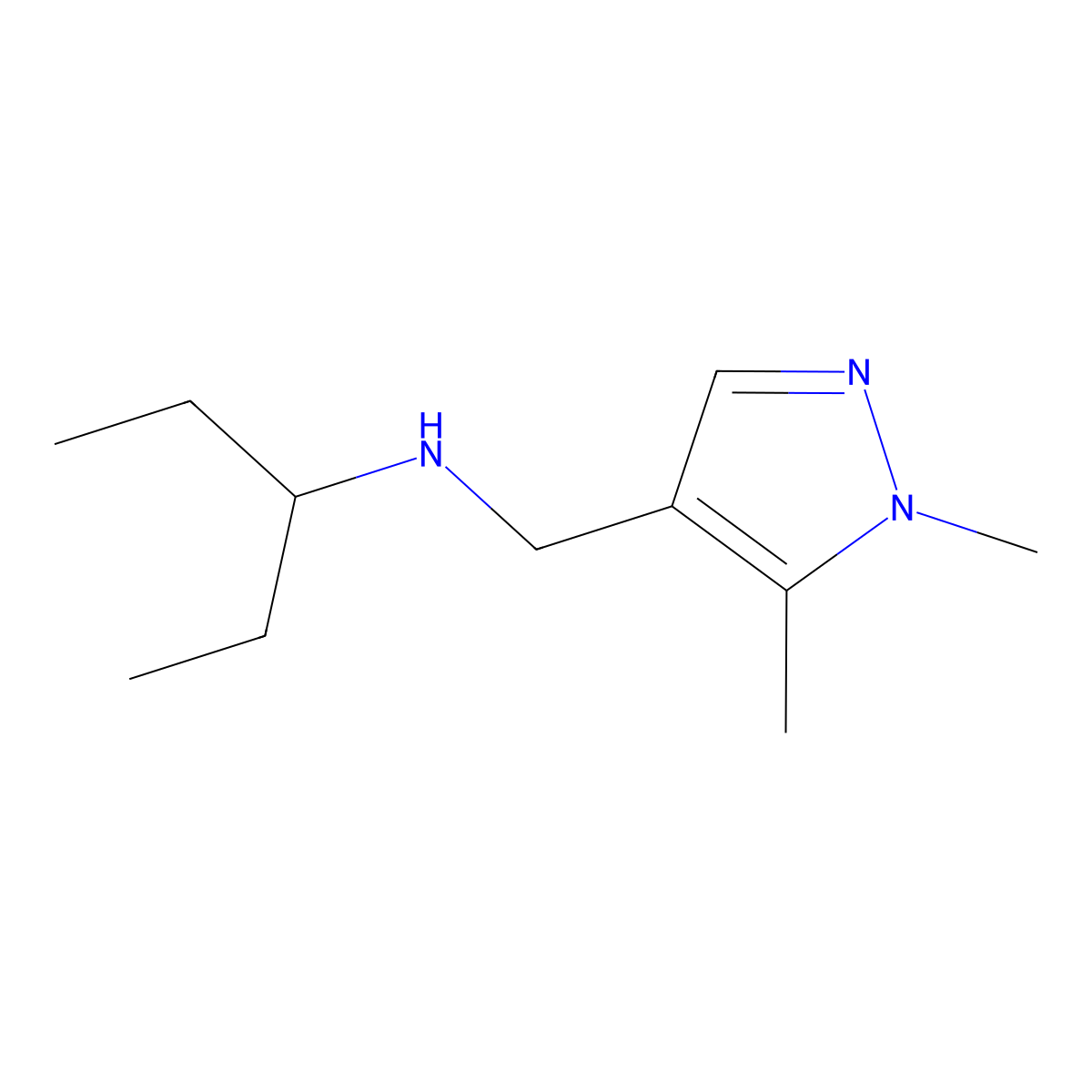 [(1,5-Dimethyl-1H-pyrazol-4-yl)methyl](pentan-3-yl)amine molecular structure, CAS 1500227-96-2