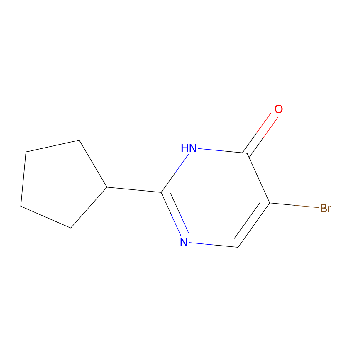 5-Bromo-2-cyclopentylpyrimidin-4-ol molecular structure, CAS 1500229-44-6
