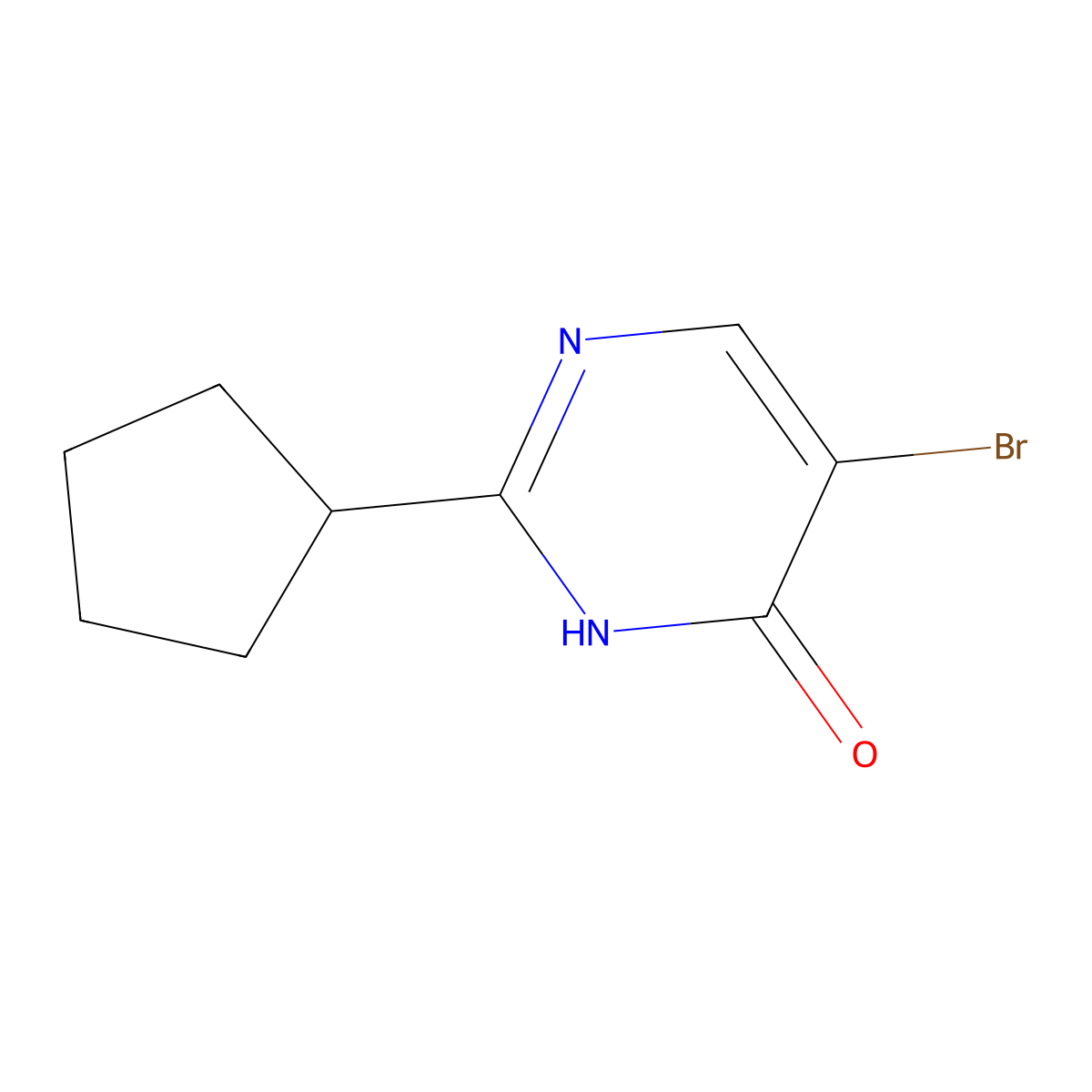 5-Bromo-2-cyclopentylpyrimidin-4-ol molecular structure, CAS 1500229-44-6