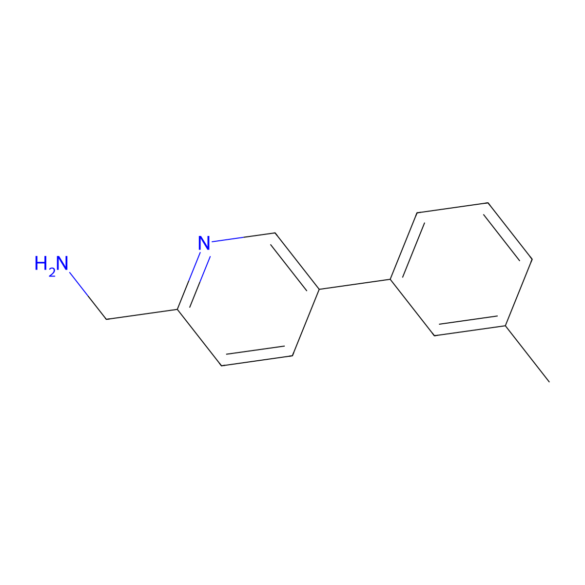 (5-(m-Tolyl)pyridin-2-yl)methanamine molecular structure, CAS 1500238-33-4