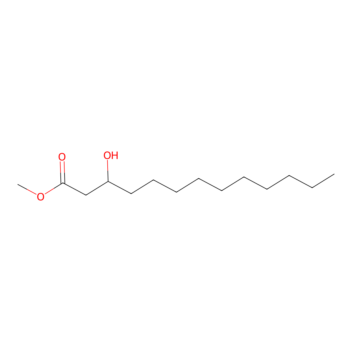 Methyl 3-hydroxytridecanoate molecular structure, CAS 150024-70-7
