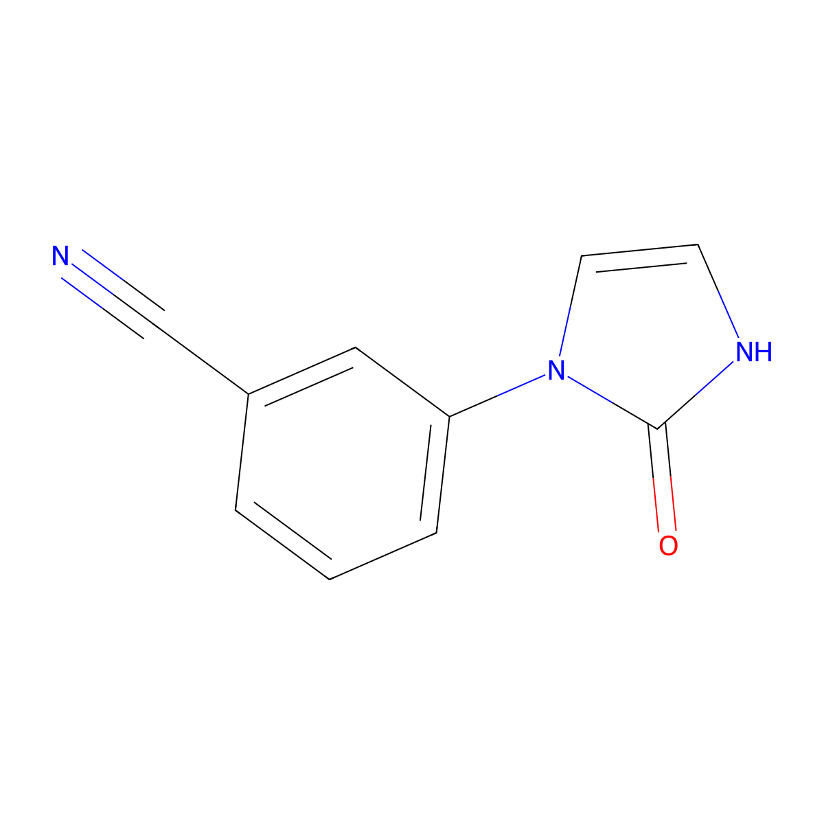 3-(2-oxo-2,3-dihydro-1H-imidazol-1-yl)benzonitrile molecular structure, CAS 1500241-78-0