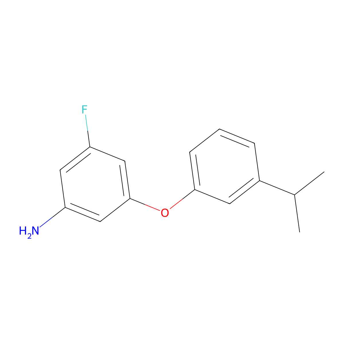 3-Fluoro-5-[3-(propan-2-yl)phenoxy]aniline molecular structure, CAS 1500244-79-0