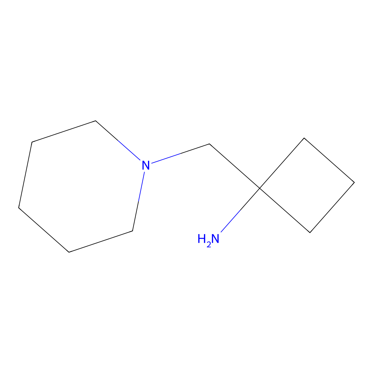 1-[(Piperidin-1-yl)methyl]cyclobutan-1-amine molecular structure, CAS 1500249-51-3