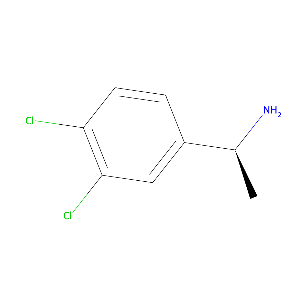 (S)-1-(3,4-Dichlorophenyl)ethanamine molecular structure, CAS 150025-93-7
