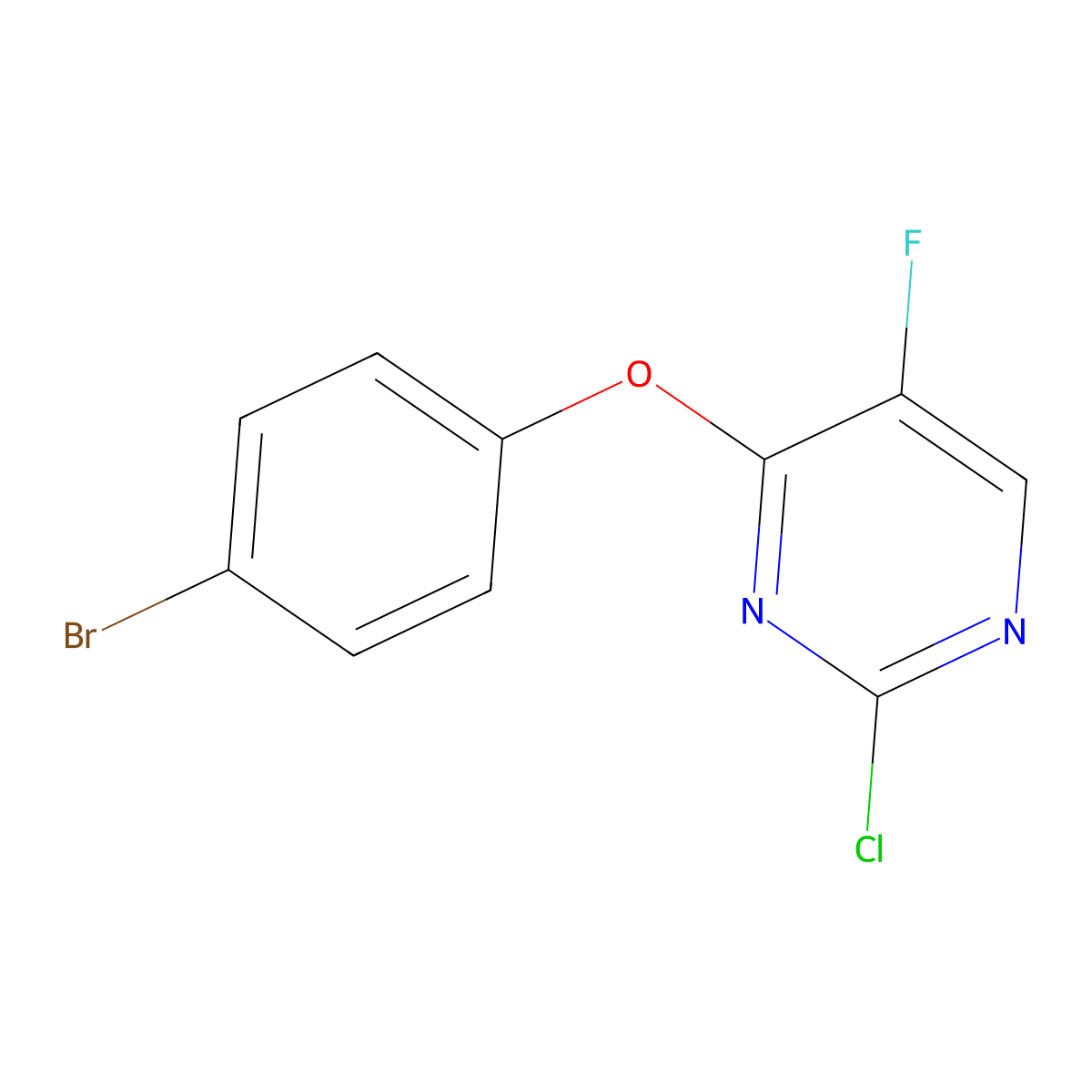 4-(4-Bromophenoxy)-2-chloro-5-fluoropyrimidine molecular structure, CAS 1500257-47-5